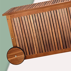 Kussenbox\u0020acaciahout\u0020124x52x58cm\u0020met\u0020Wielen