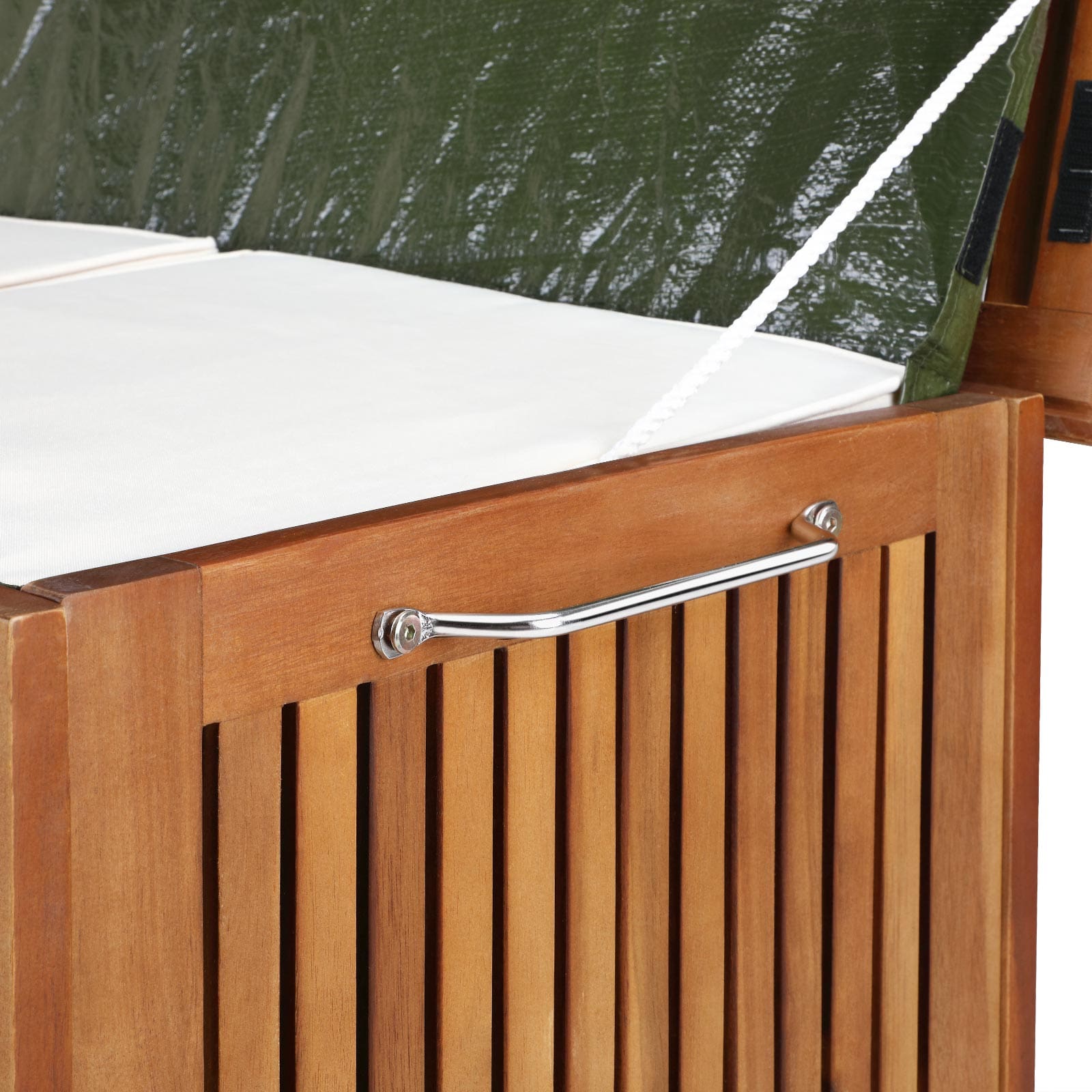 Kussenbox\u0020acaciahout\u0020124x52x58cm\u0020met\u0020Wielen