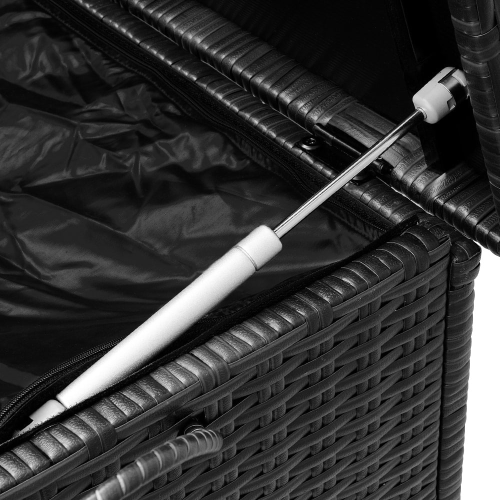 Polyrattan\u0020Kussenbox\u0020Zwart\u0020122x56x61cm\u0020met\u0020Wielen