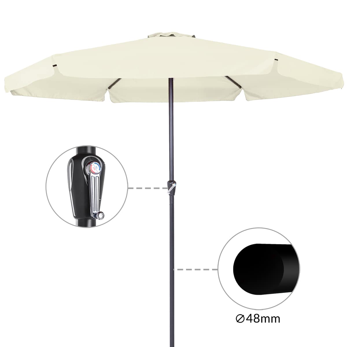 Parasol\u0020Maui\u0020Beige\u0020\u00D8330cm\u0020UV\u002Dbescherming\u002080\u002B Parasol\u0020Maui\u0020Beige\u0020\u00D8330cm\u0020UV\u002Dbescherming\u002080\u002B