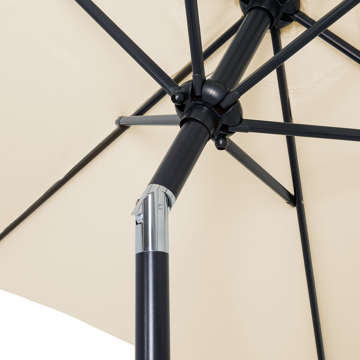 Parasol\u0020Fiji\u0020Beige\u0020\u00D8200cm\u0020UV\u002Dbescherming\u002080\u002B\u0020met\u0020Zwengel