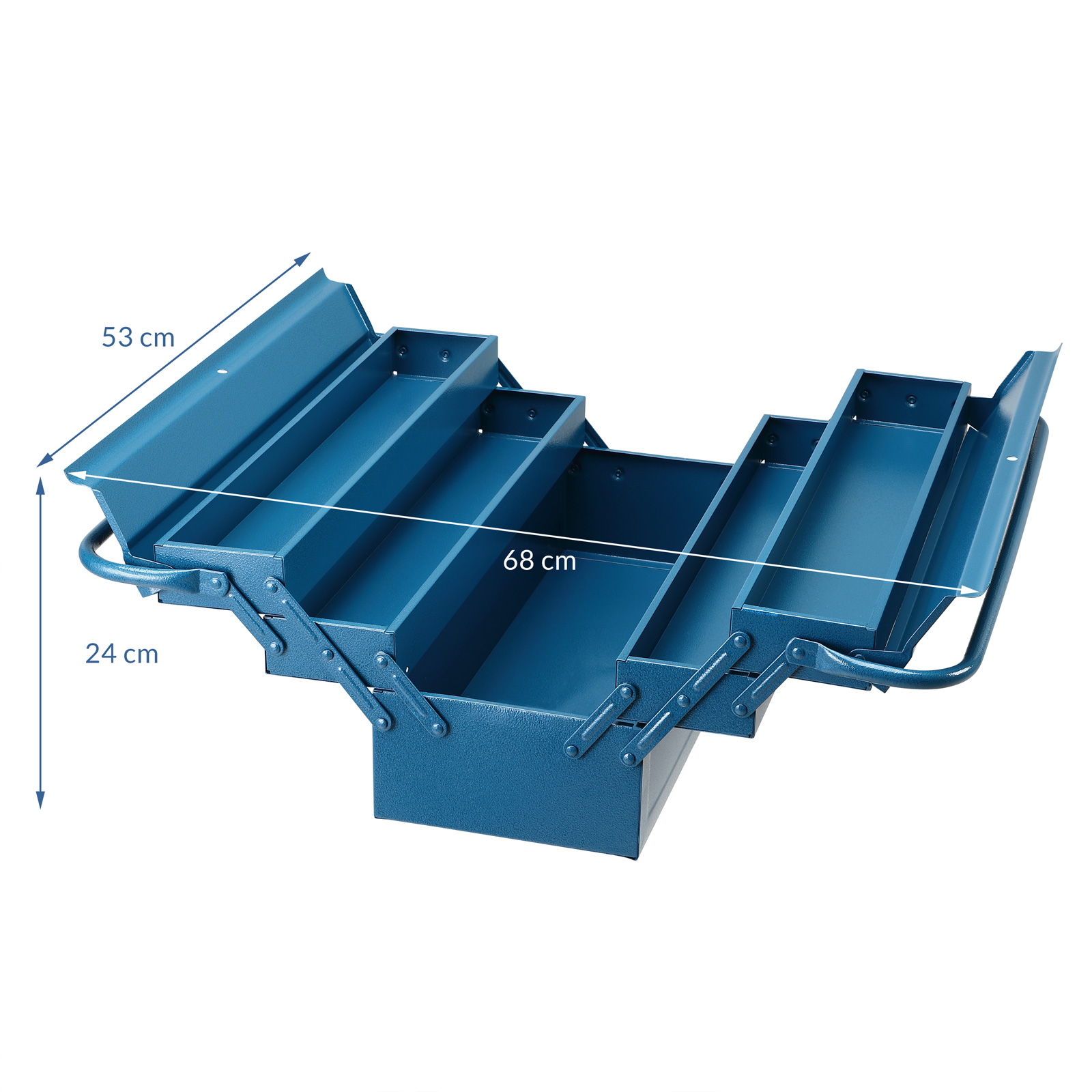Gereedschapskist\u0020Blauw\u0020Staal\u002053x20x20cm
