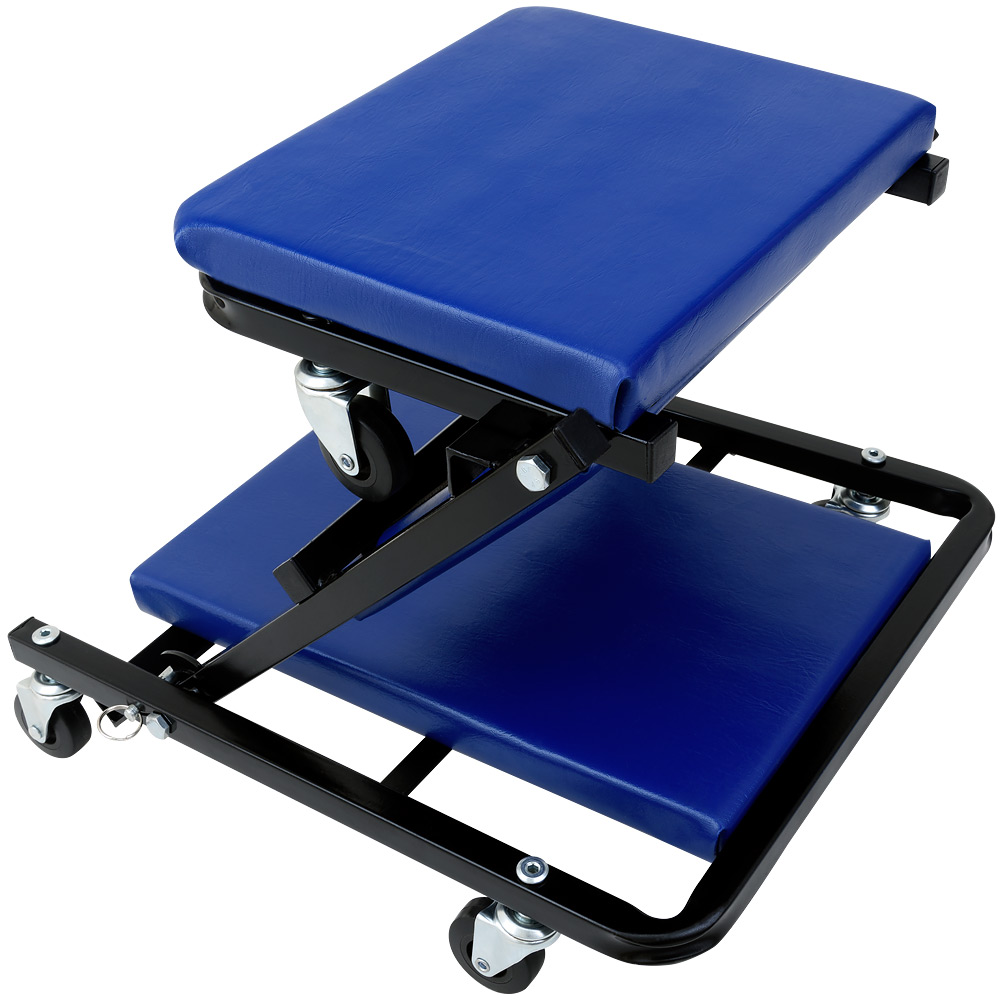 Monteursbed\u0020Blauw\u0020Zwart\u0020Metaal\u002092x44x12cm\u0020Stoel\u0020150kg
