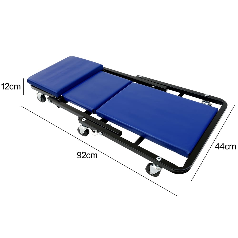Monteursbed\u0020Blauw\u0020Zwart\u0020Metaal\u002092x44x12cm\u0020Stoel\u0020150kg\u0020