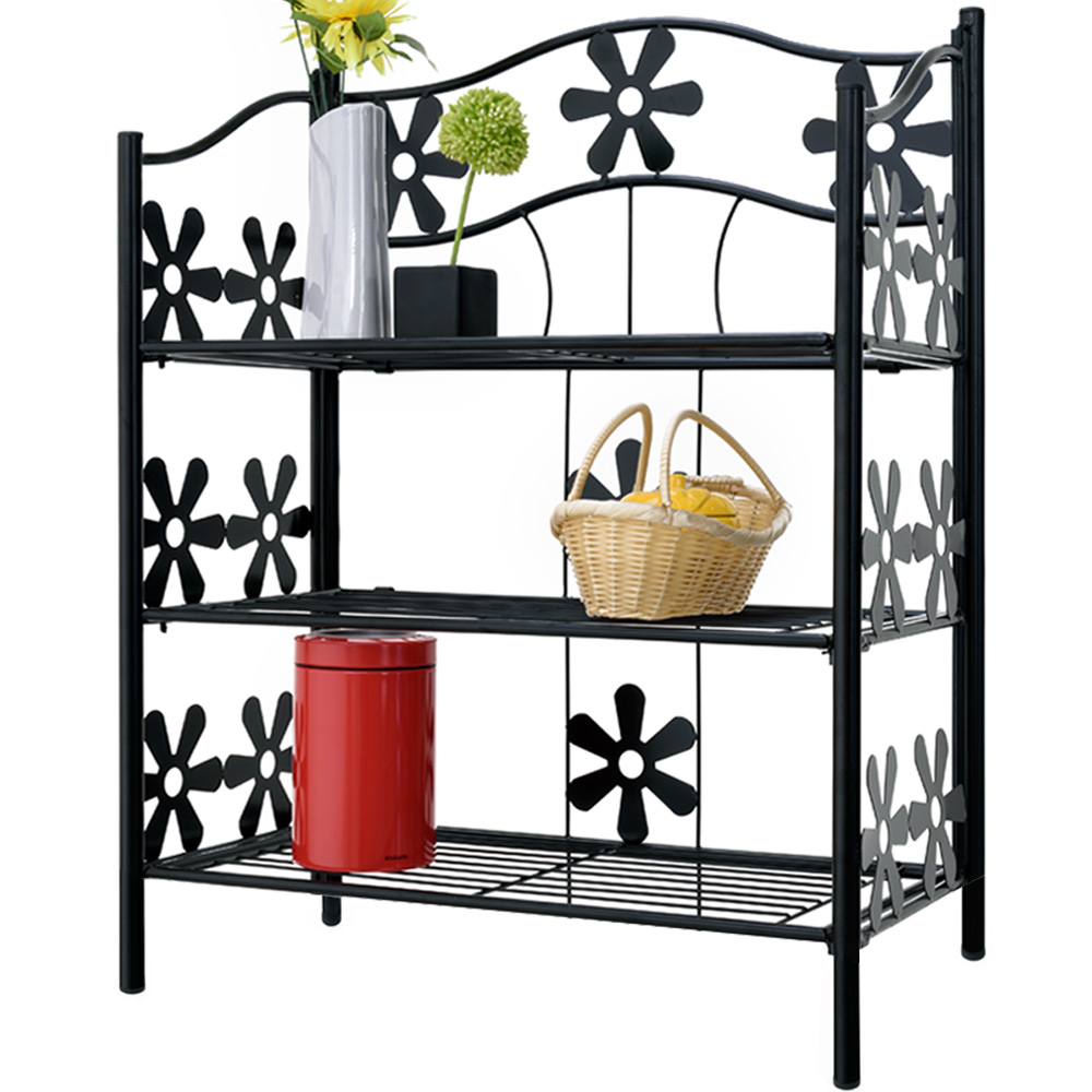 Staande\u0020plantenrek\u0020Moza\u00EFek\u0020Zwart\u002060x30x70cm\u0020met\u00203\u0020Planken\u0020