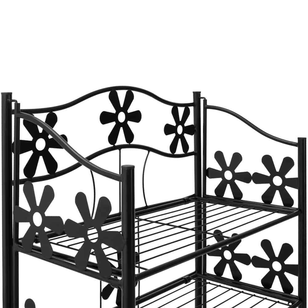Metalen\u0020plantenrek\u0020met\u00202\u0020legplanken\u0020mat\u0020zwart\u002060x30x50cm