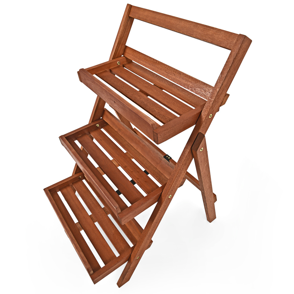 Plantenrek\u00203\u0020Etaged\u0020Acaciahout\u002079x59x56cm
