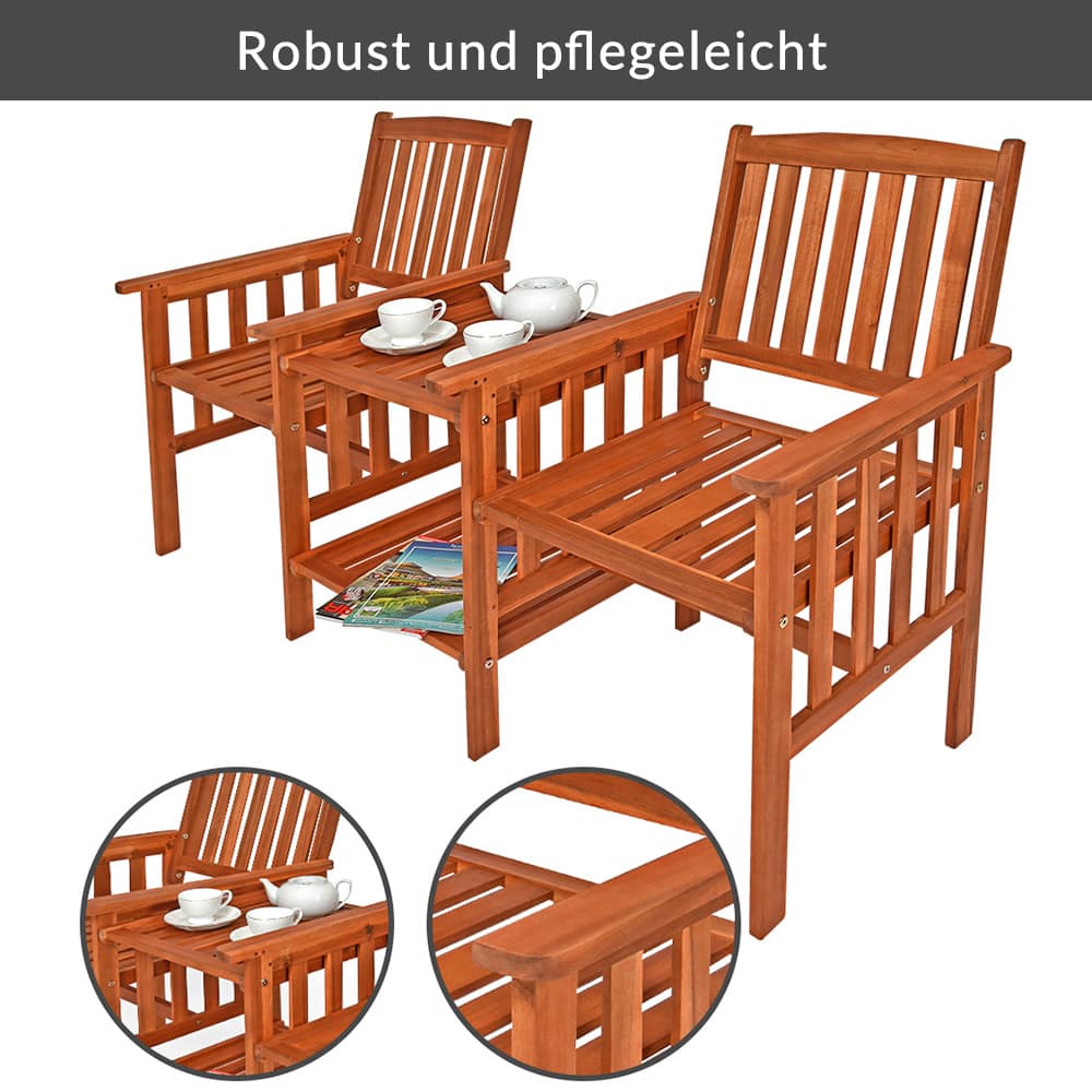 Tuinbank\u0020Acaciahout\u0020met\u0020Tafel\u0020164x63x91cm
