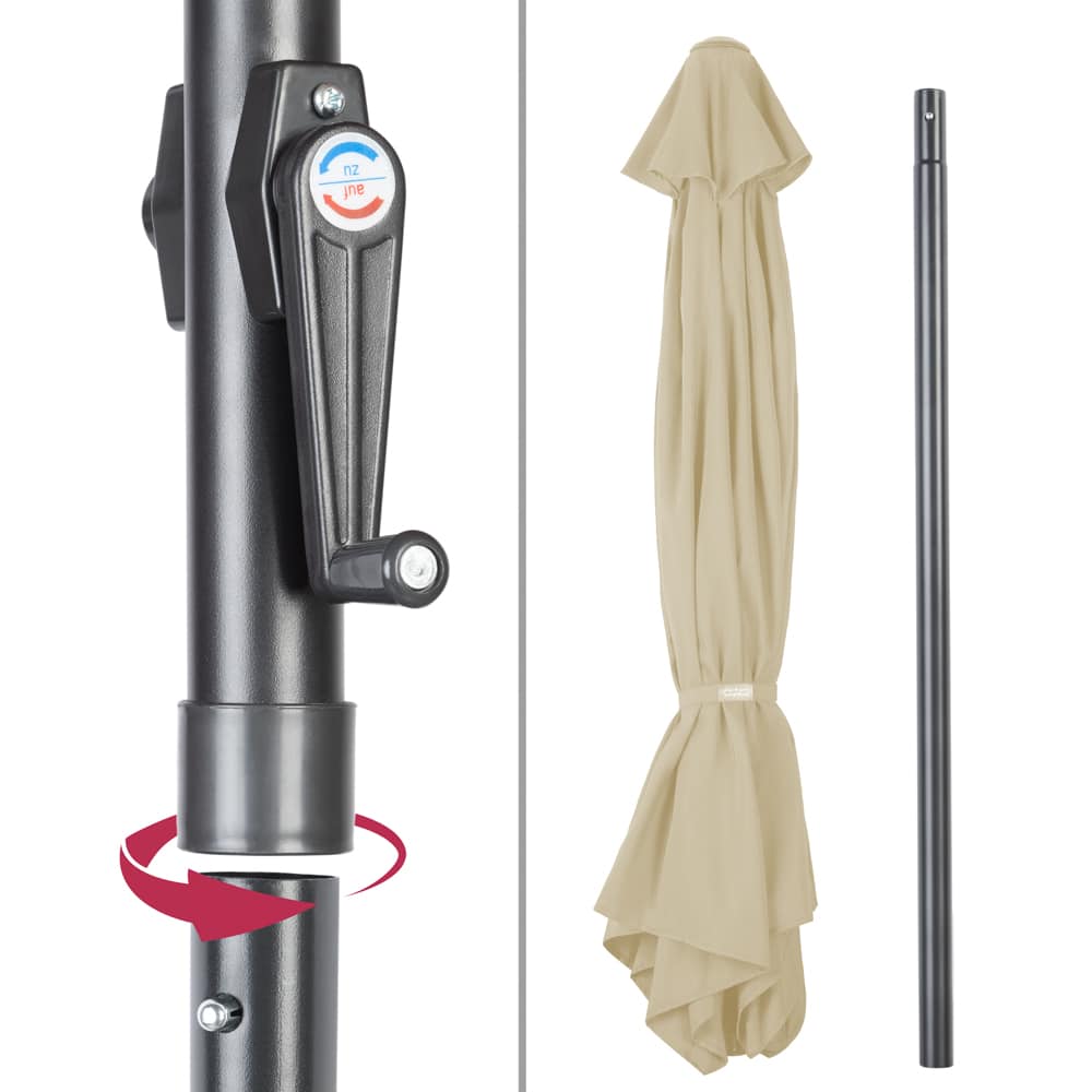 Parasol\u0020Beige\u0020Aluminium\u0020\u00D8300cm\u0020UV\u002Dbescherming\u002080\u002B
