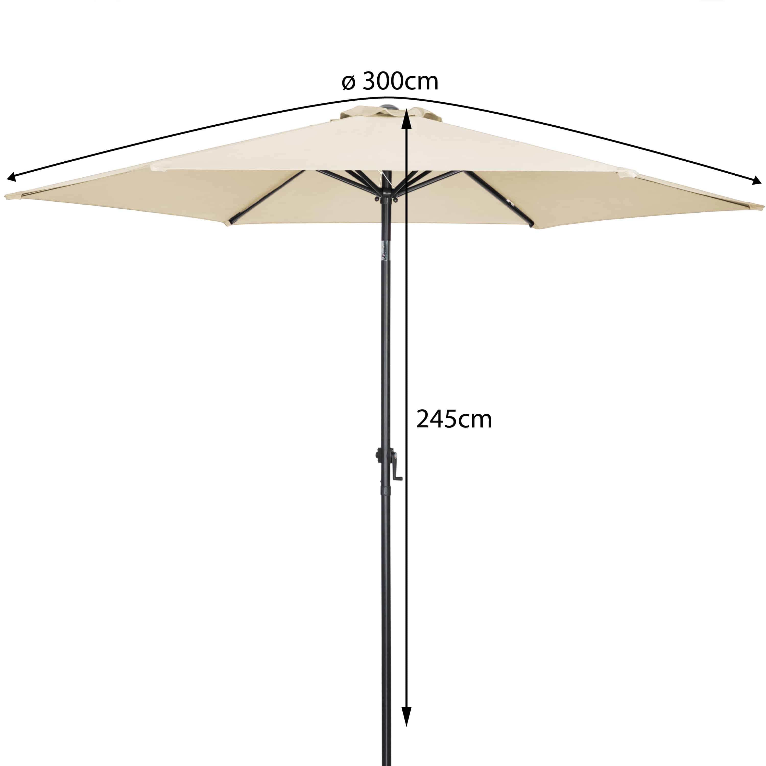 Parasol\u0020Beige\u0020Aluminium\u0020\u00D8300cm\u0020UV\u002Dbescherming\u002080\u002B