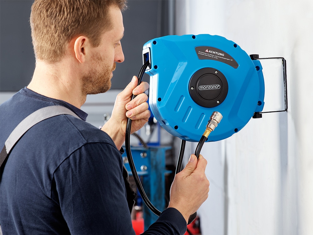 Haspel\u0020Persluchtslang\u0020Blauw\u002010m\u0020Oprolbaar