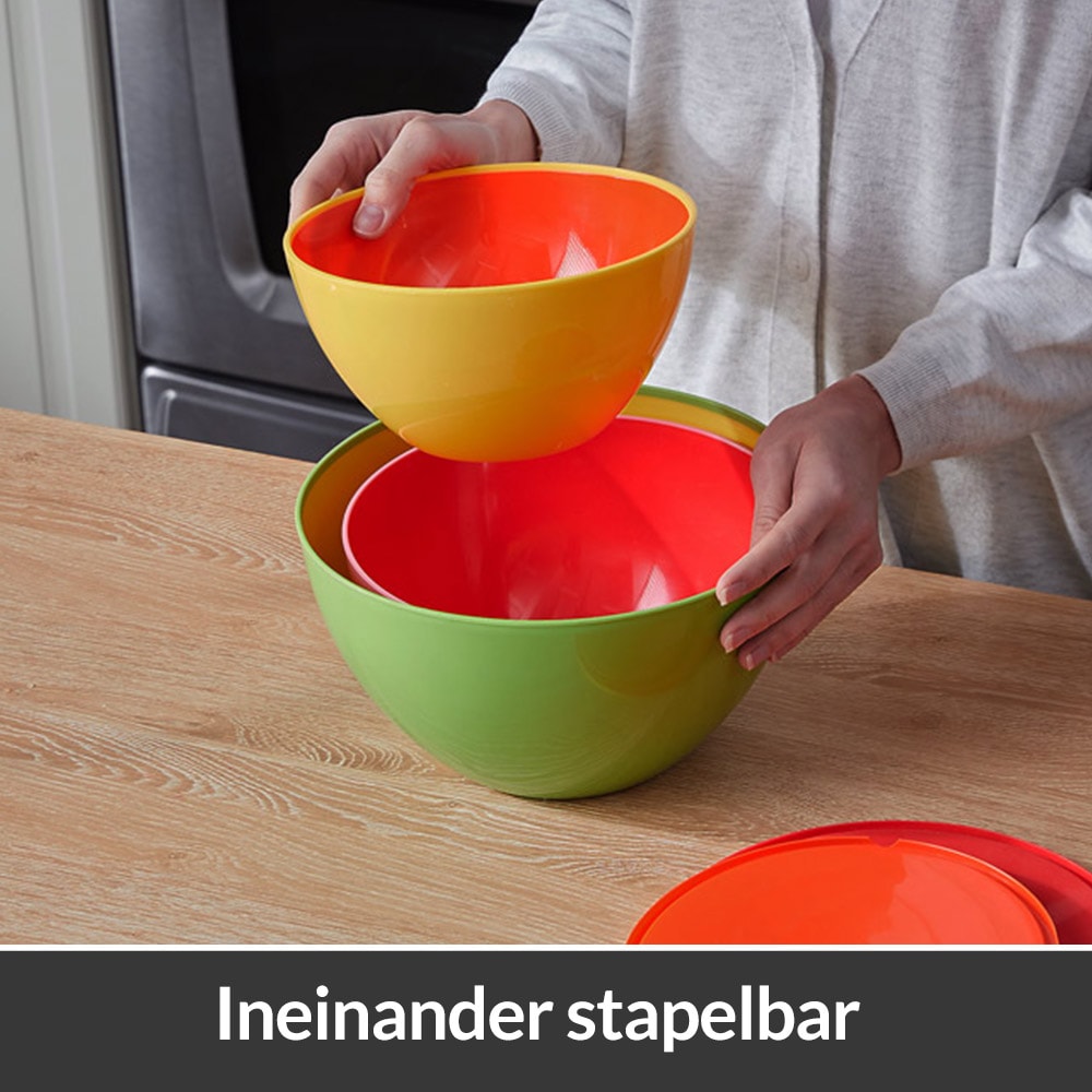 Schalen\u0020met\u0020Deksel\u0020Set\u0020van\u00204\u0020Multicolor\u0020Kunststof