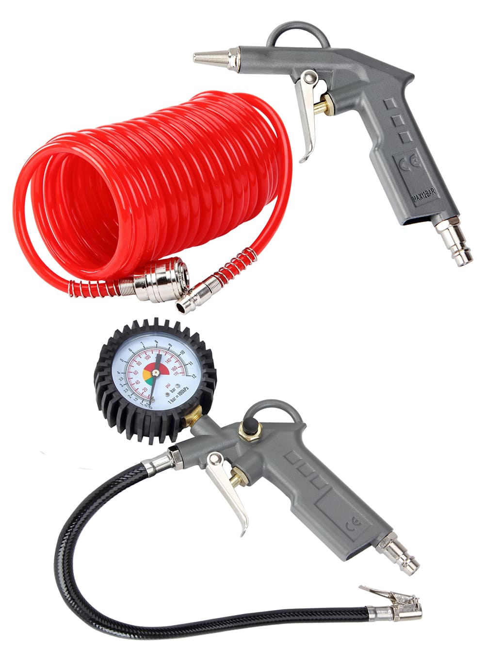 Perslucht\u0020Toebehoor\u0020Set\u0020van\u00203\u0020Pistool\u0020Manometer\u0020Spiraalslang