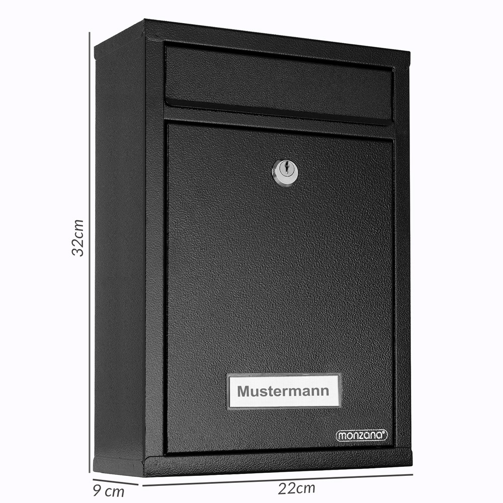 Brievenbus\u0020Zwart\u002032x22x9cm Brievenbus\u0020Zwart\u002032x22x9cm