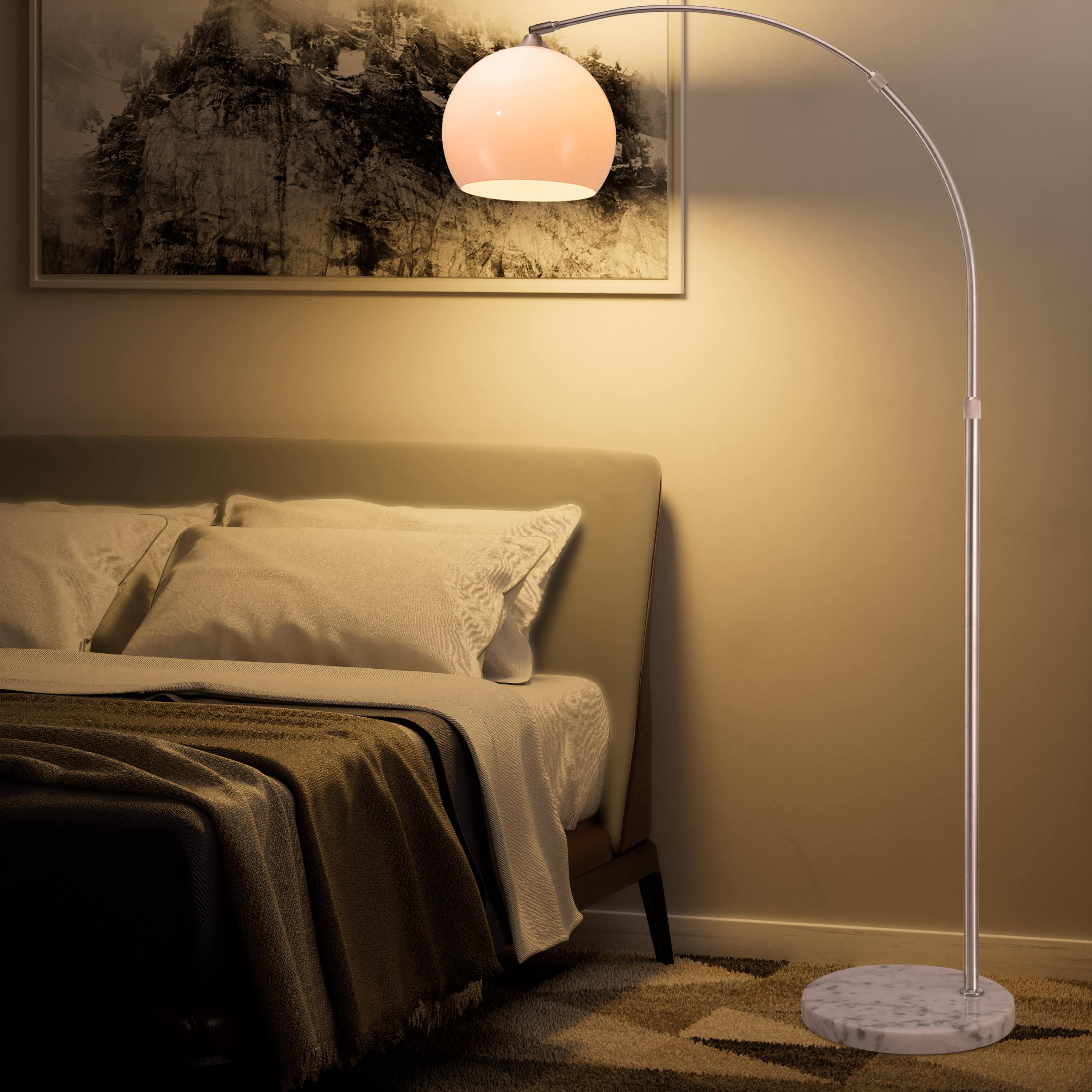 Vloerlamp\u0020RVS\u0020Marmer\u0020Kunststof\u0020190\u002D200cm\u0020Retro\u0020Design