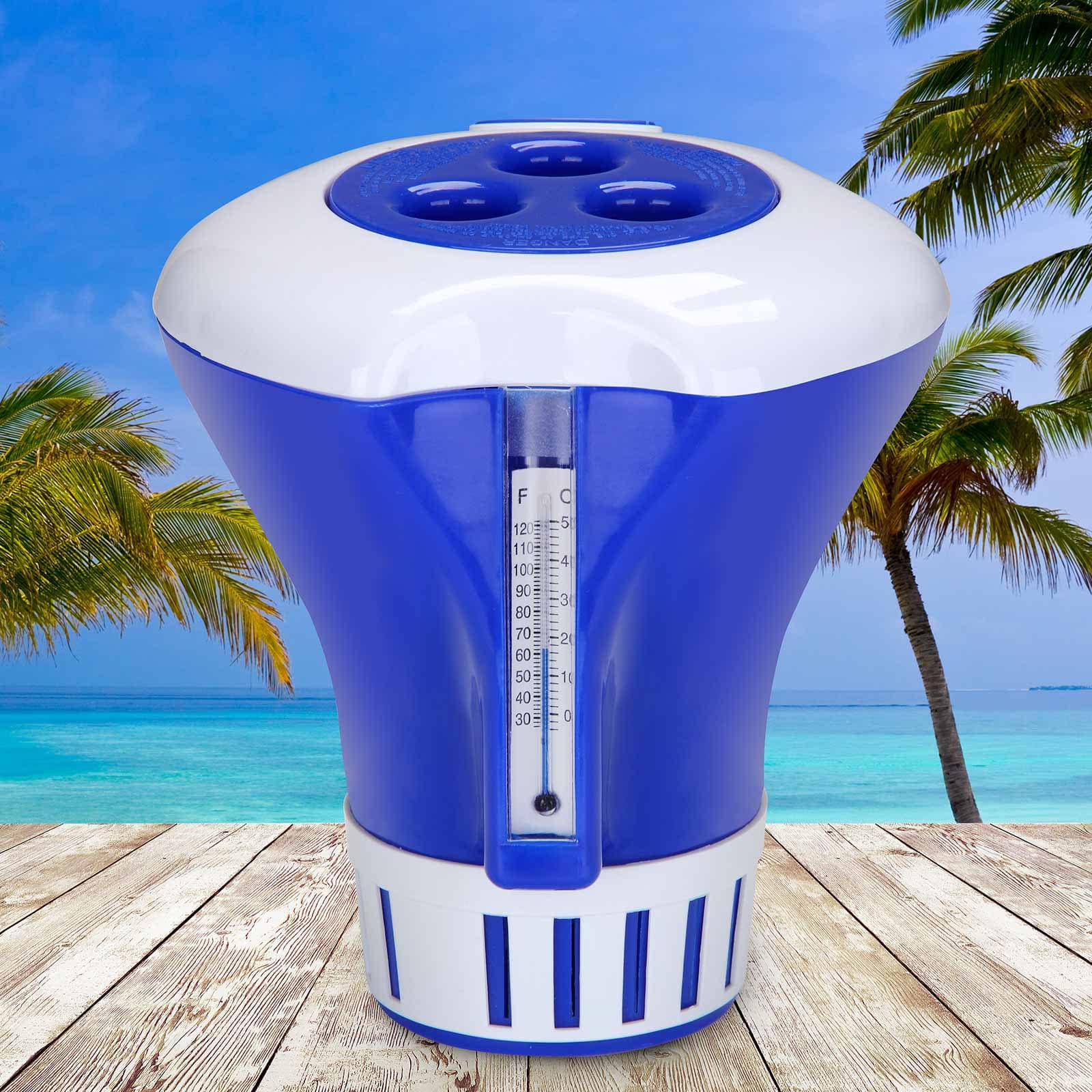 Chloordrijver\u0020Blauw\u0020Wit\u0020PVC\u002018x17cm\u0020Chloortabletten\u0020Zwembad