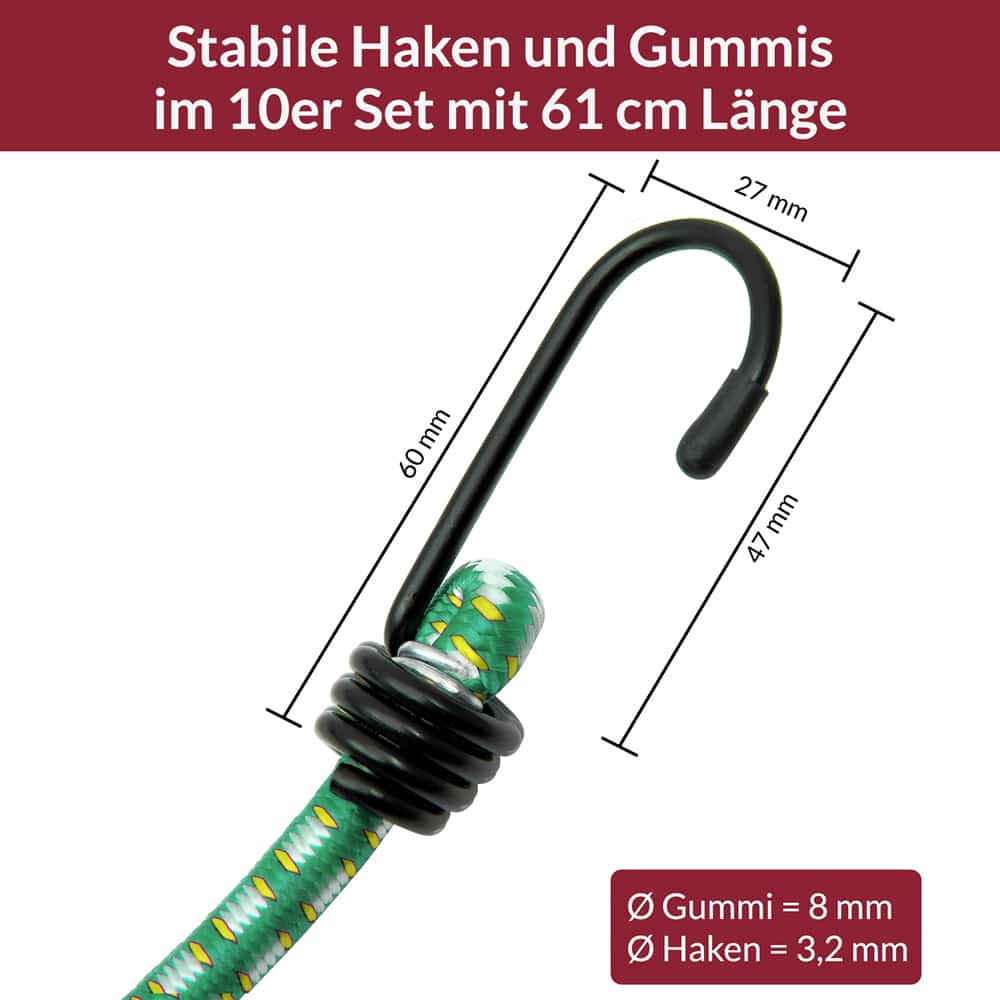 Bagagespin\u0020Met\u0020Haken\u002010\u0020stuks\u0020Elastiek\u002FMetaal\u002061cm
