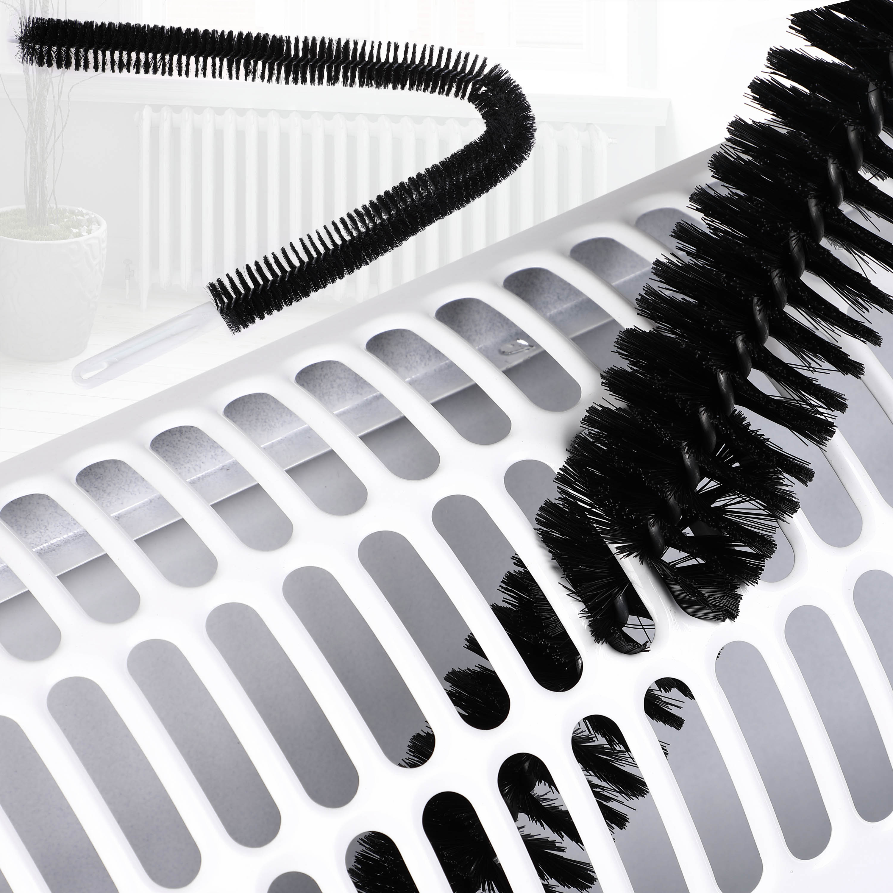 Radiatorborsel\u0020Staal\u002FNylon\u002078x4x4cm\u0020Flexibel