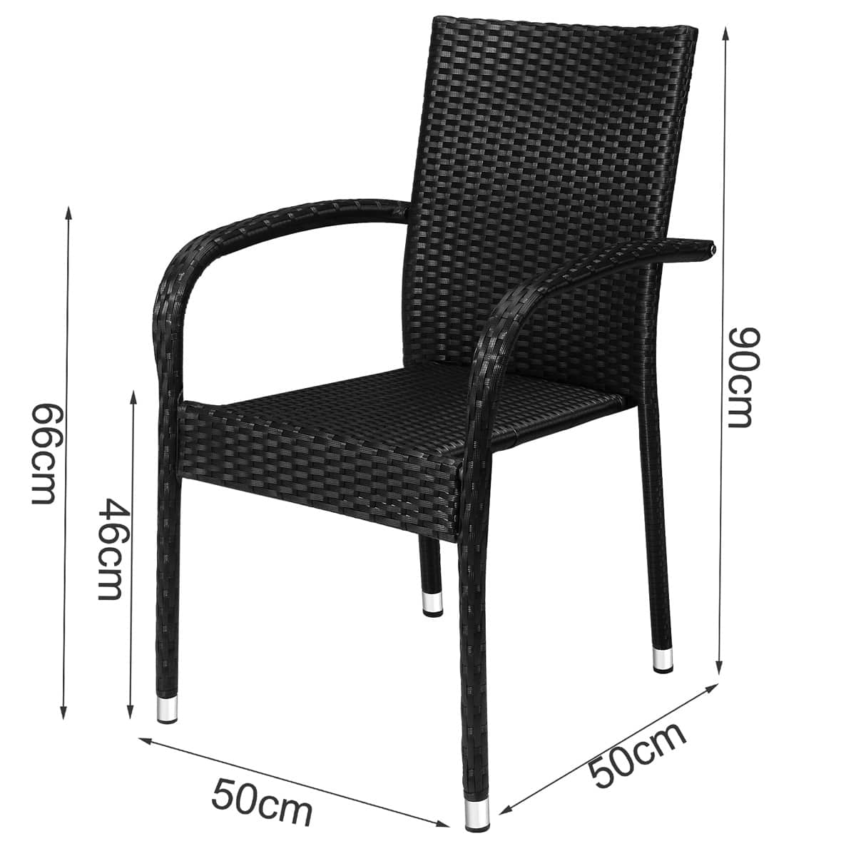 Polyrattan\u0020Stapelstoel\u0020Comfort\u0020Set\u0020van\u00204\u0020kleur\u0020Zwart