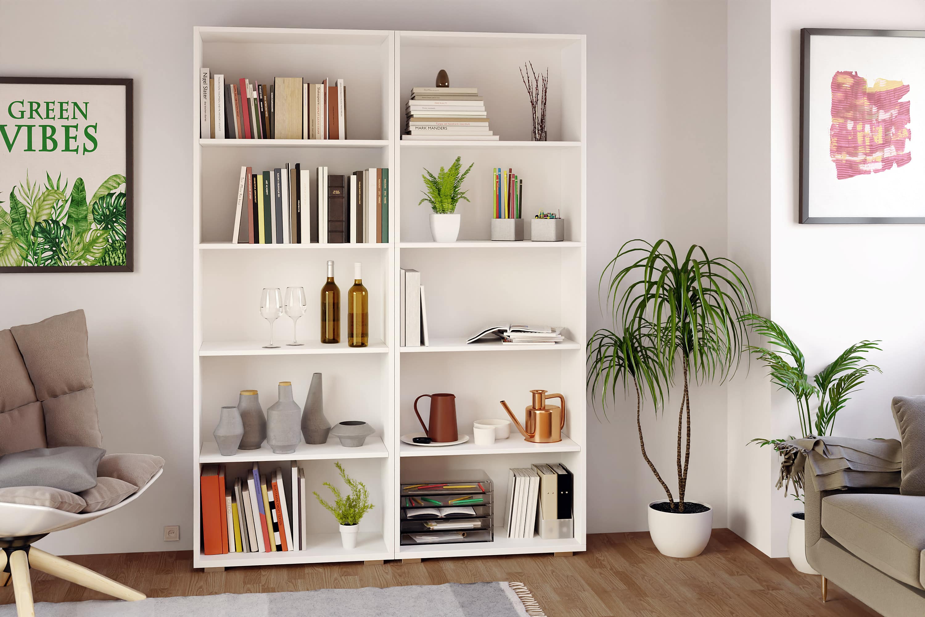 Boekenkast\u0020Vela\u0020Wit\u00205\u0020Planken Boekenkast\u0020Vela\u0020Wit\u00205\u0020Planken