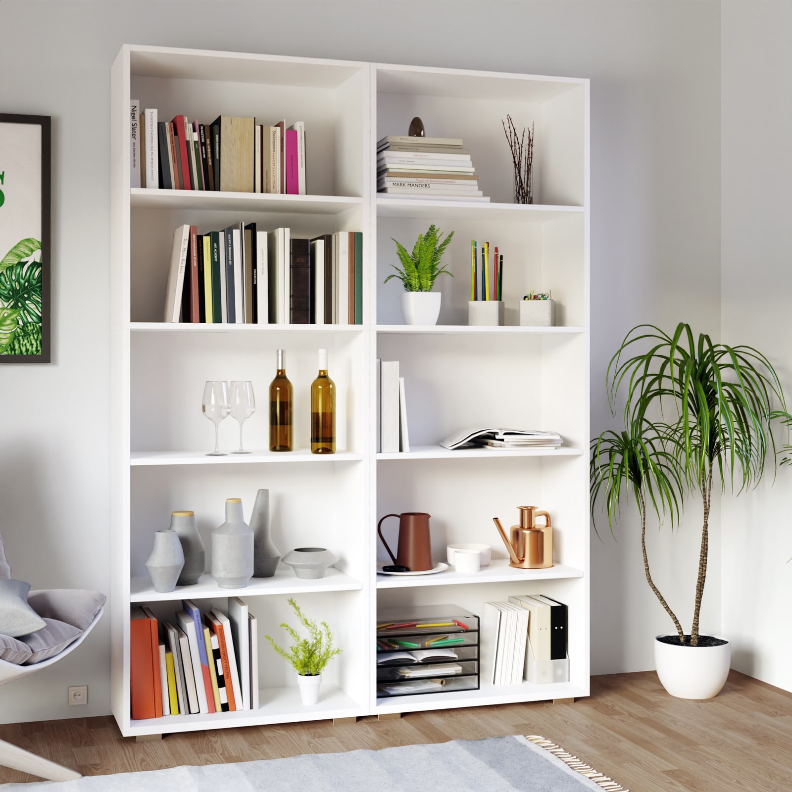 Boekenkast\u0020Vela\u0020Wit\u00205\u0020Planken Boekenkast\u0020Vela\u0020Wit\u00205\u0020Planken