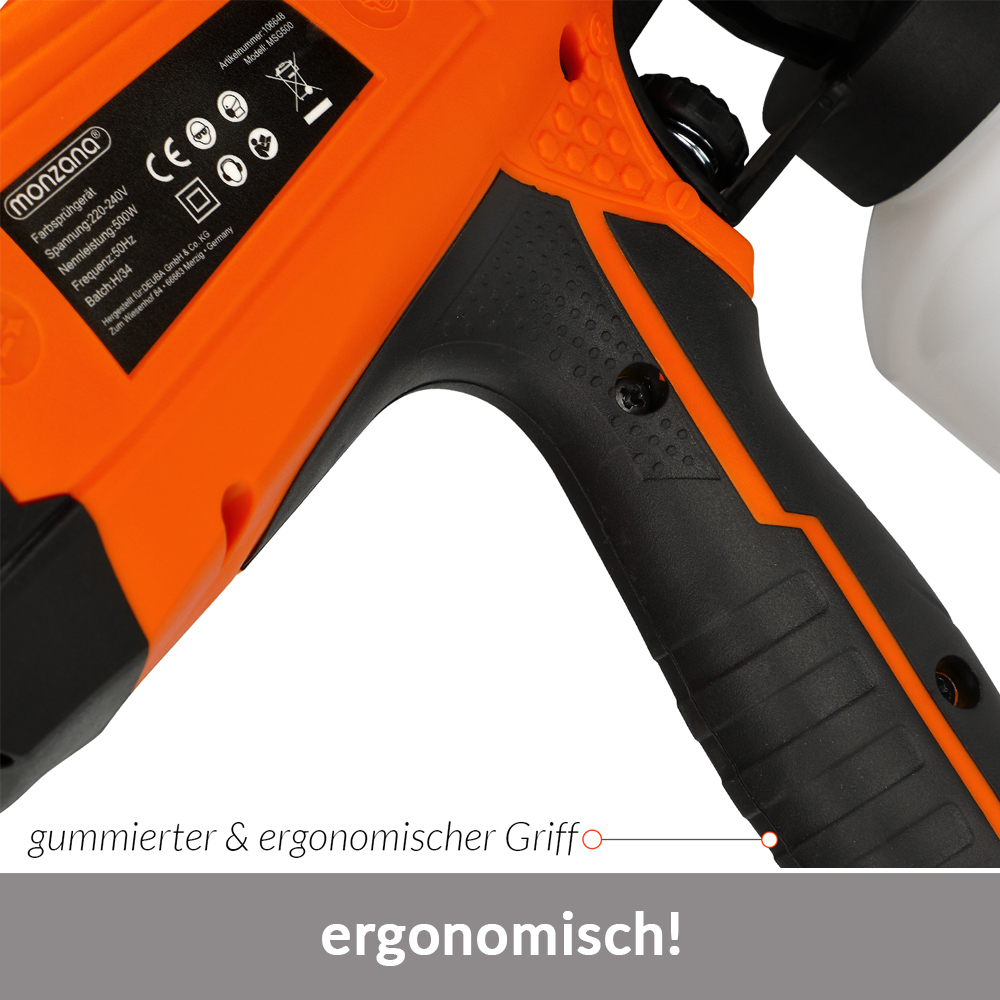 Elektrische\u0020Verfspuit\u0020Oranje\u002FZwart\u0020500W\u0020800ml