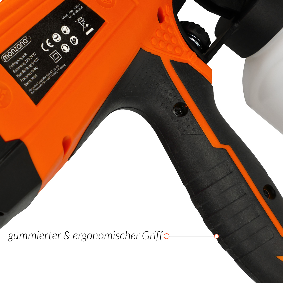 Elektrische\u0020Verfspuit\u0020Oranje\u002FZwart\u0020500W\u0020800ml