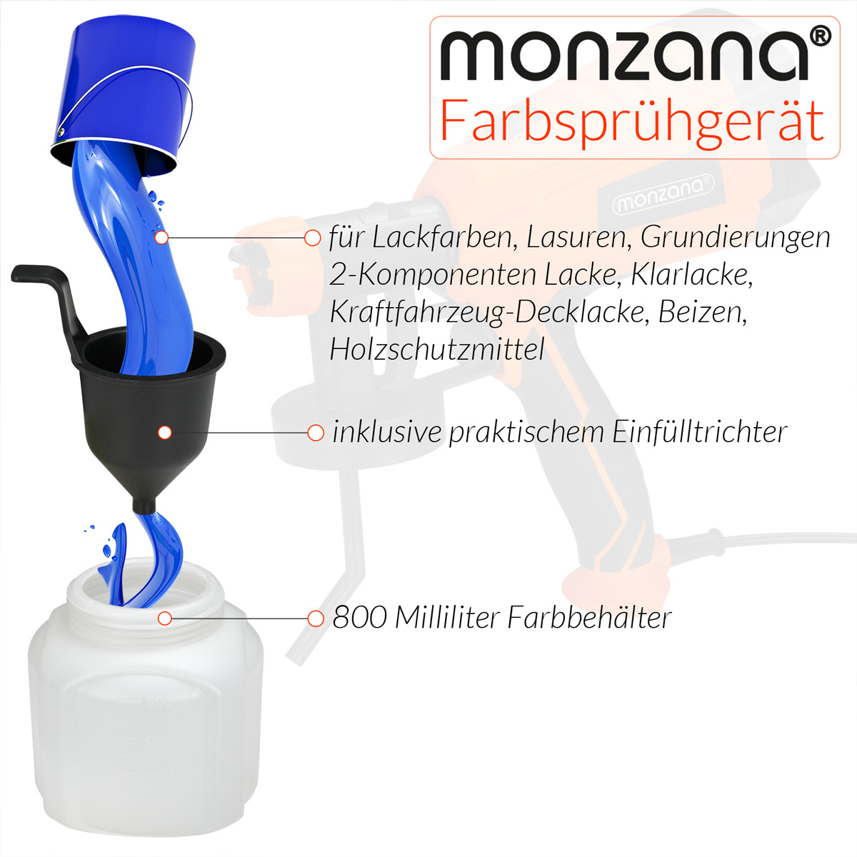 Elektrische\u0020Verfspuit\u0020Oranje\u002FZwart\u0020500W\u0020800ml