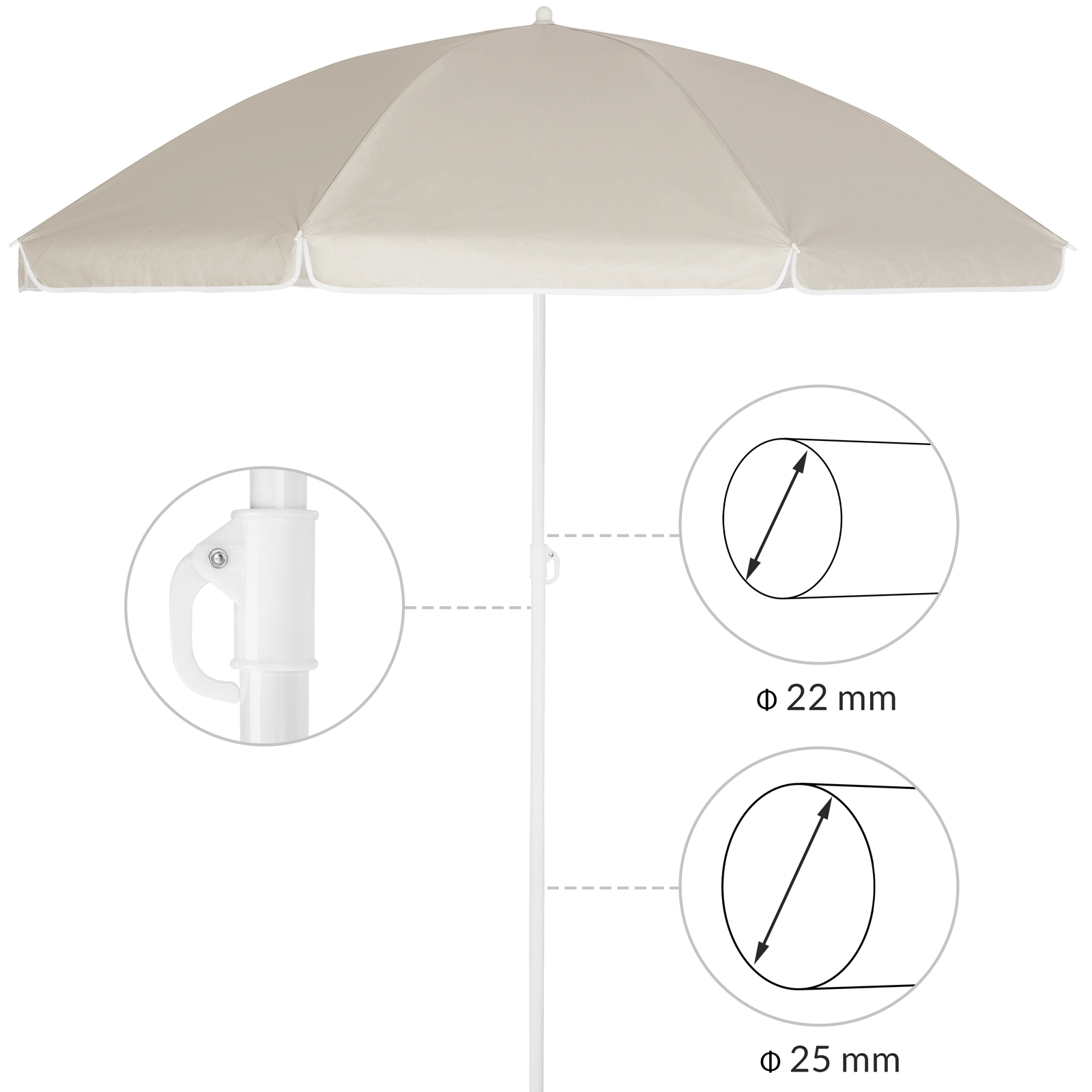 Parasol\u0020Kreta\u0020Beige\u0020\u00D8200cm\u0020met\u0020kantelfunctie Parasol\u0020Kreta\u0020Beige\u0020\u00D8200cm\u0020met\u0020kantelfunctie