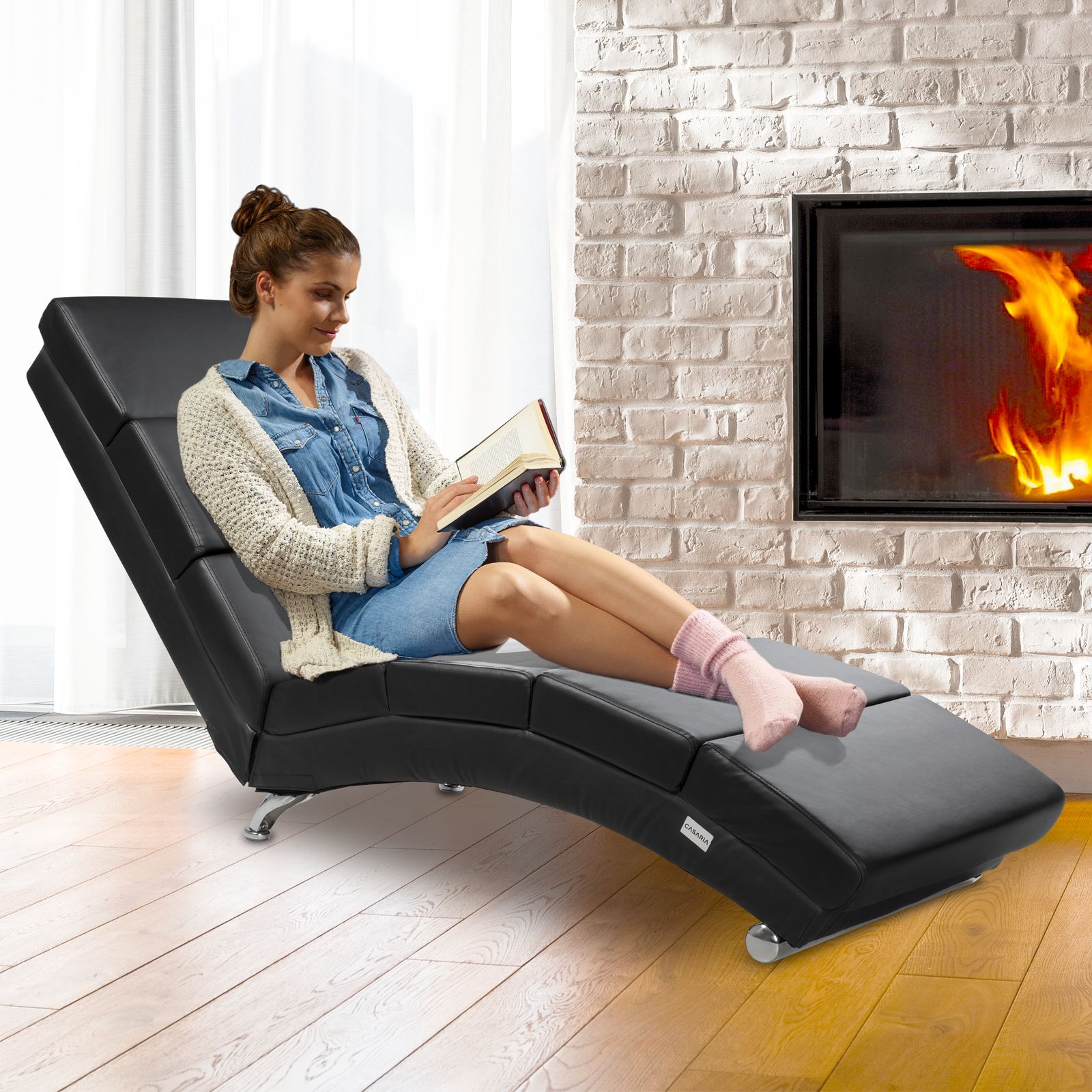 Relax\u0020Lounger\u0020Londen\u0020Zwart\u0020Kunstleer Relax\u0020Lounger\u0020Londen\u0020Zwart\u0020Kunstleer
