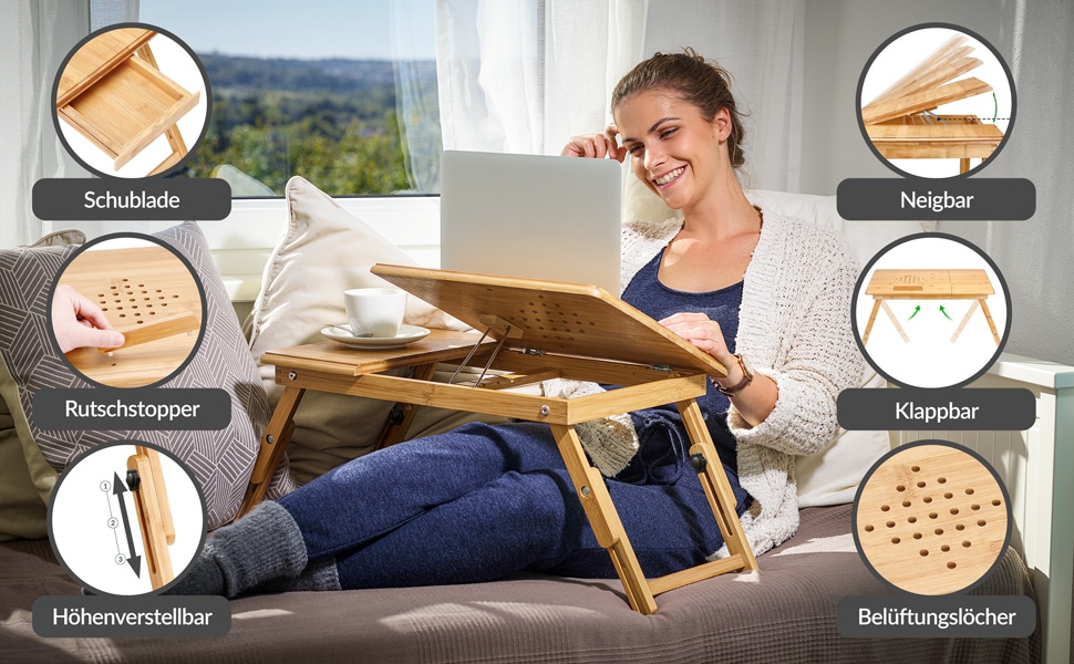 Laptoptafel\u0020Bamboe\u002055x28x35cm\u0020ventilatiegaten\u0020\u0026\u0020lade Laptoptafel\u0020Bamboe\u002055x28x35cm\u0020ventilatiegaten\u0020\u0026\u0020lade