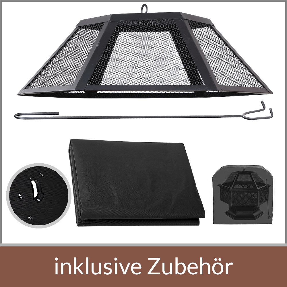Vuurkorf\u0020Zeshoekig\u0020incl\u0020Deksel