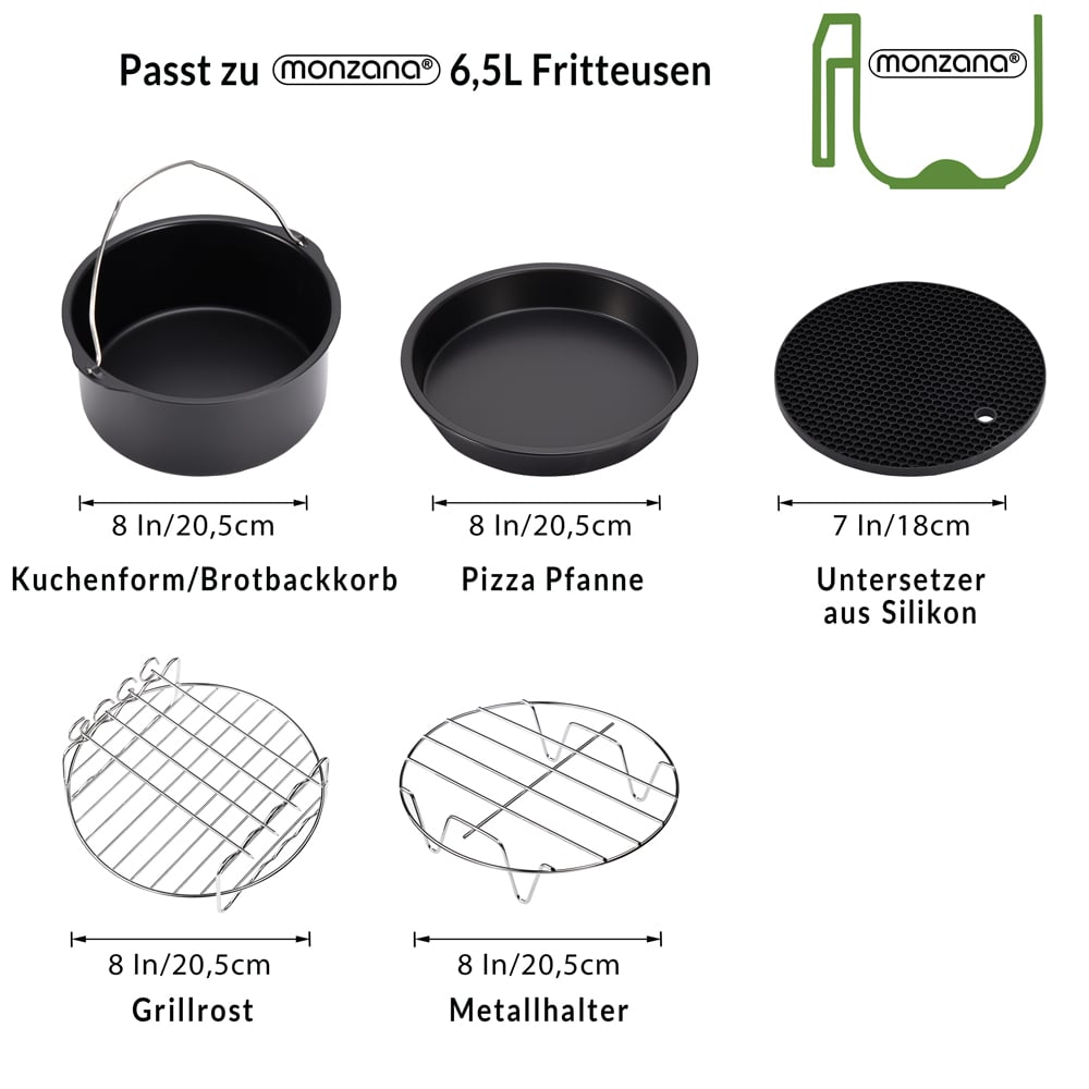 Heteluchtfriteuse\u0020Accessoireset\u00209\u002Ddelig\u0020RVS