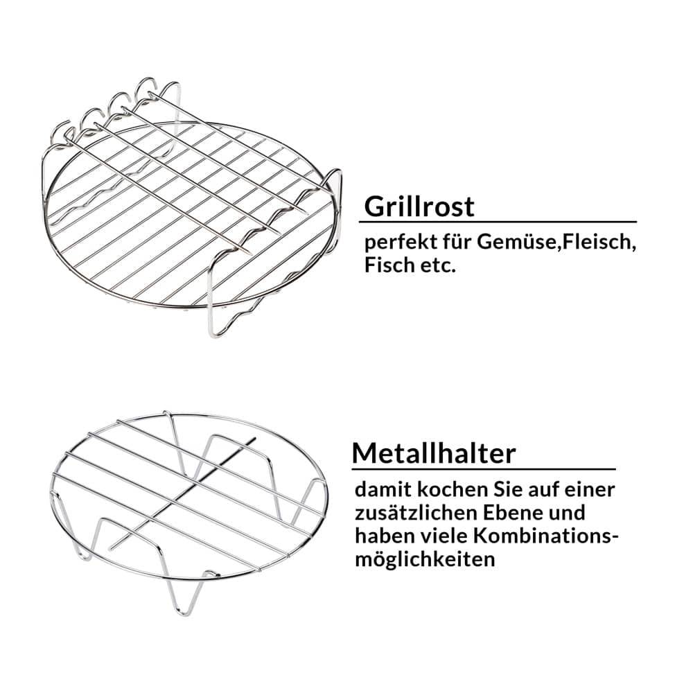 Heteluchtfriteuse\u0020Accessoireset\u00209\u002Ddelig\u0020RVS