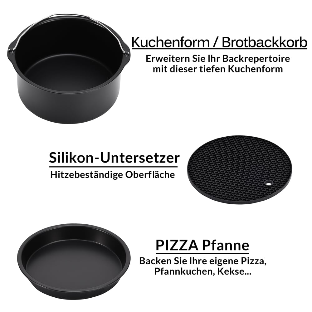 Heteluchtfriteuse\u0020Accessoireset\u00209\u002Ddelig\u0020RVS
