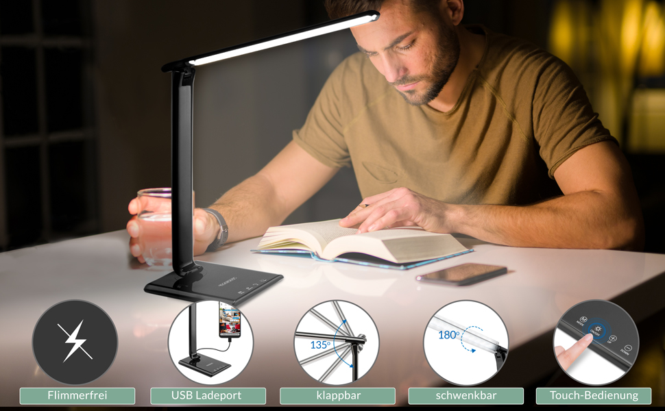 LED\u0020Bureaulamp\u0020Cataleya\u0020Zwart