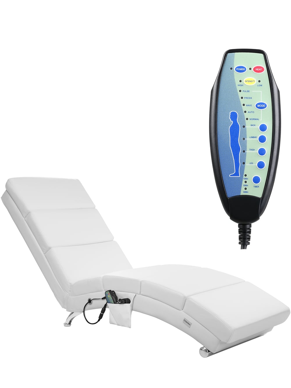 Ligstoel\u0020Londen\u0020Wit\u0020met\u0020Massage\u002D\u0020\u0026\u0020Verwarmingsfunctie