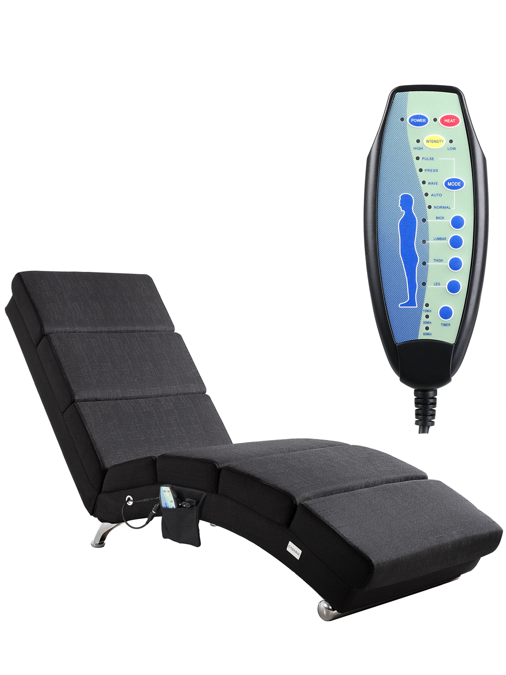 Ligstoel\u0020Londen\u0020Antraciet\u0020met\u0020Massage\u002D\u0020\u0026\u0020Verwarmingsfunctie