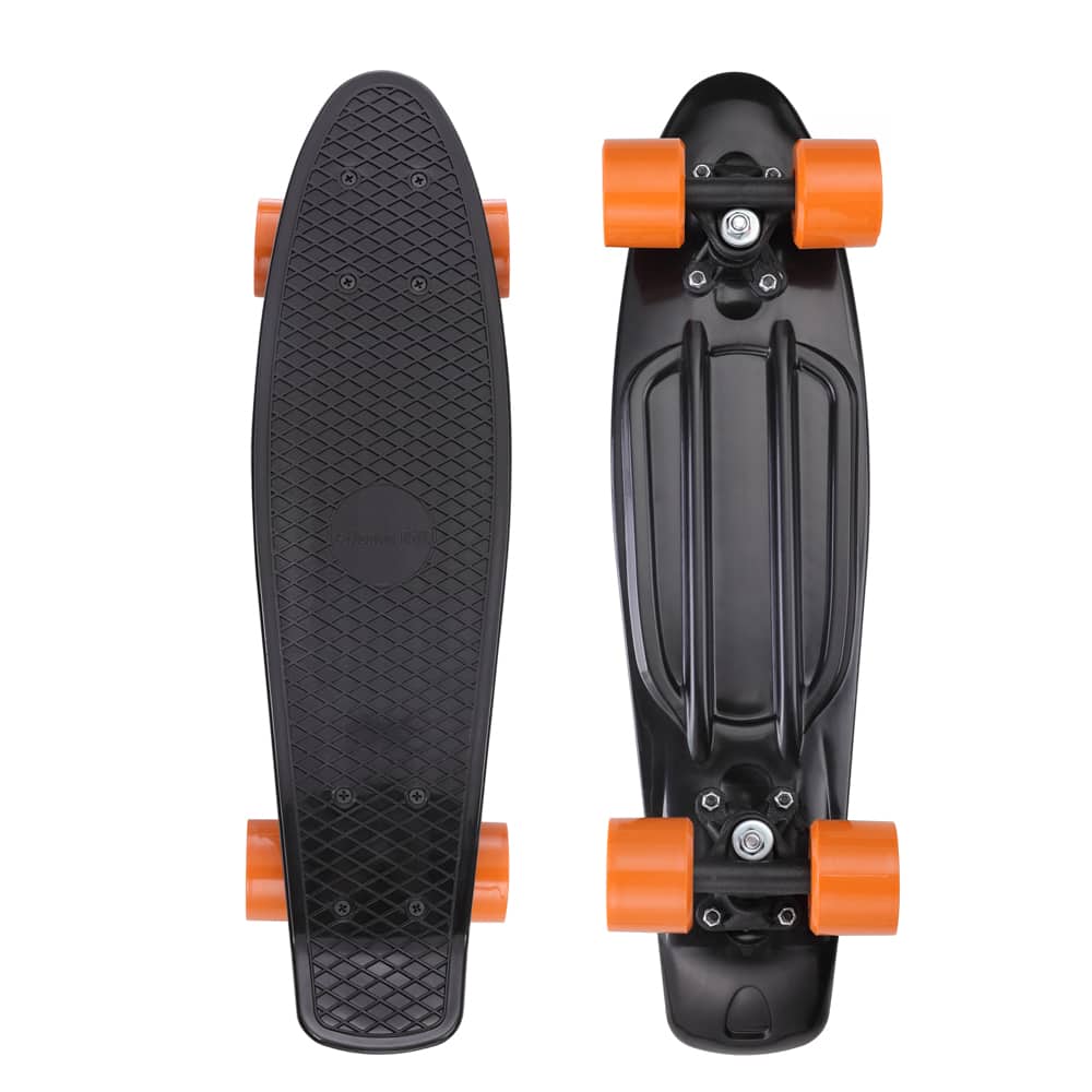 Skateboard\u0020Retro\u002057\u0020cm\u0020Zwart\u002DOranje\u0020