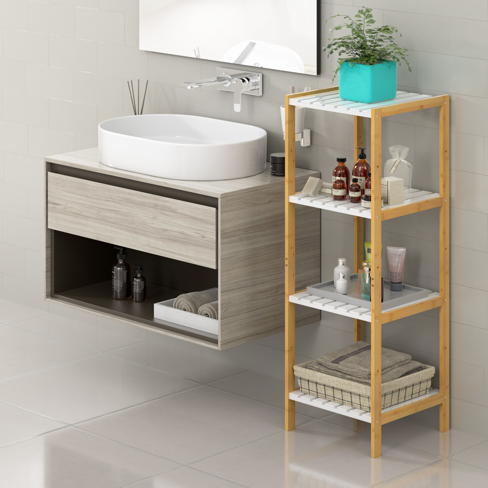 Sokkel\u0020Bamboe\u0020Wit\u0020110x33x34cm