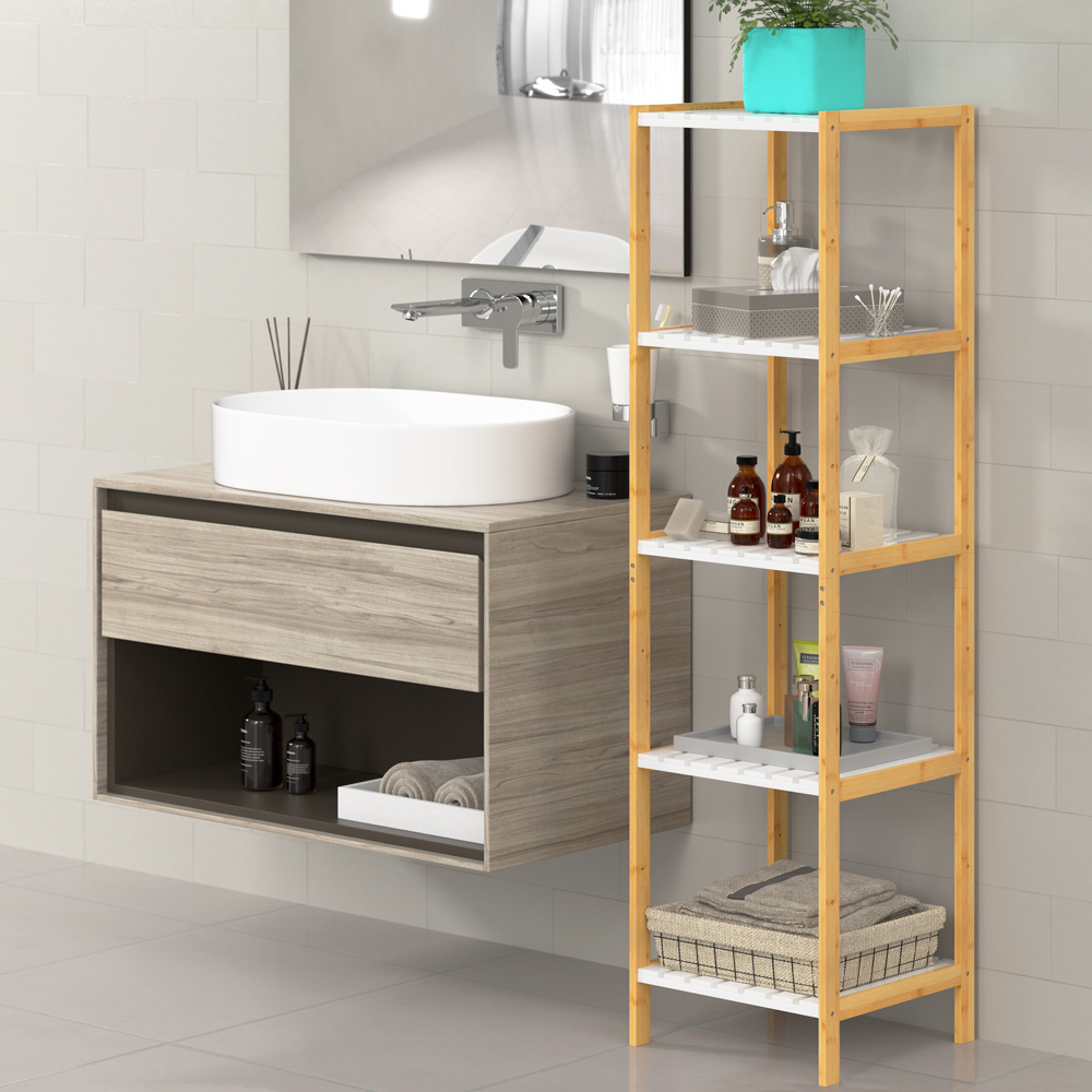 Sokkel\u0020Bamboe\u0020Wit\u0020140x33x34cm