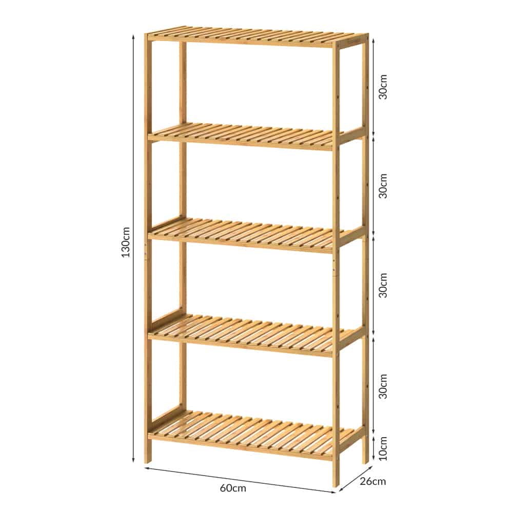 Badkamermeubel\u0020Bamboe\u0020met\u00205\u0020planken\u0020in\u0020hoogte\u0020verstelbaar