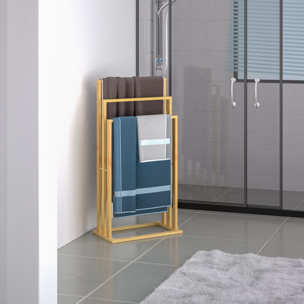 Handdoekenrek\u0020Bamboe\u002040x24x82cm Handdoekenrek\u0020Bamboe\u002040x24x82cm