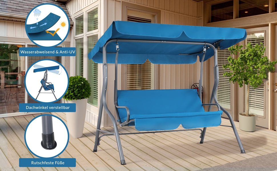 Hollywood\u0020Tuinschommel\u0020Blauw\u0020met\u0020Zonnedak Hollywood\u0020Tuinschommel\u0020Blauw\u0020met\u0020Zonnedak