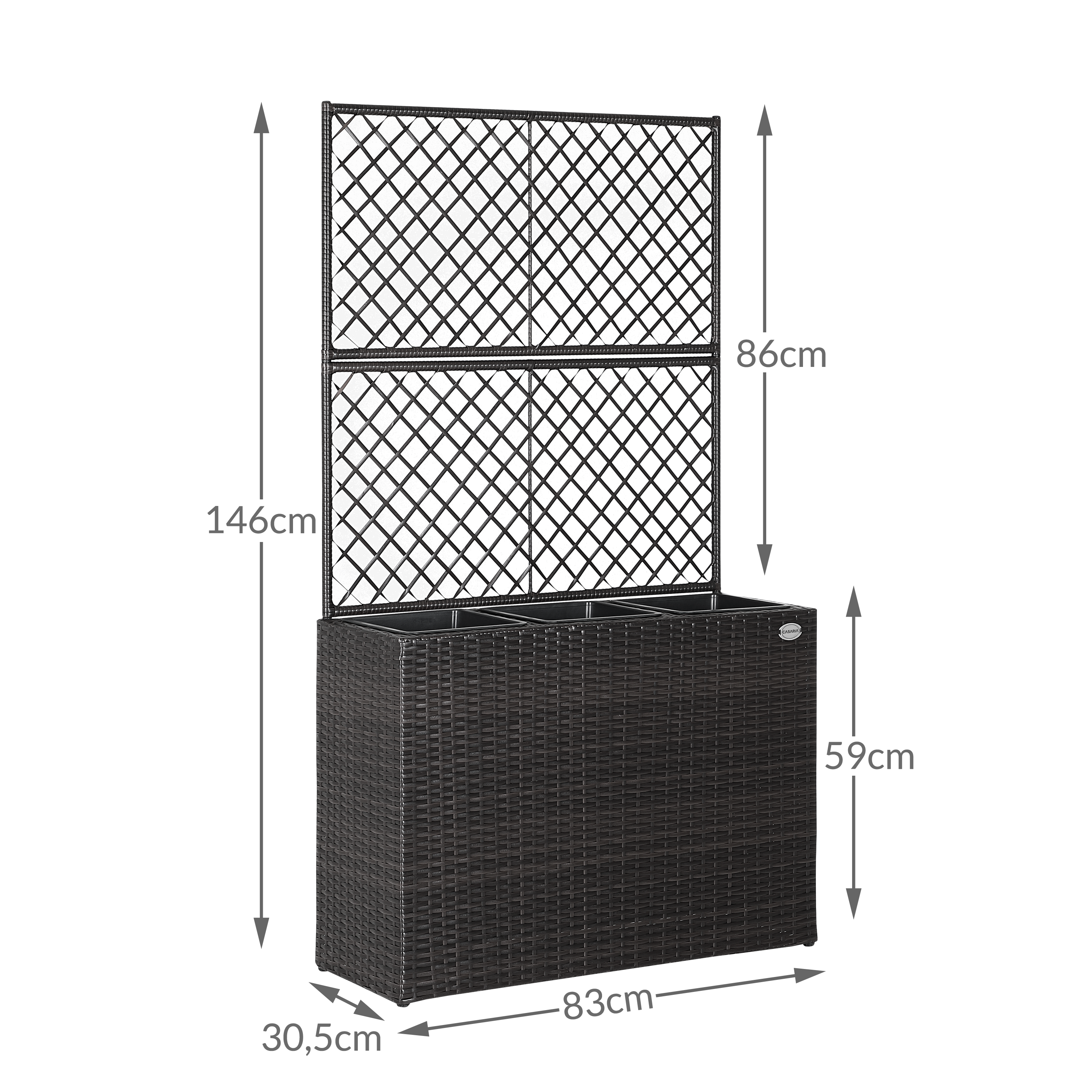 Polyrattan\u0020Bloembak\u0020met\u0020Latwerk\u0020Bruin Polyrattan\u0020Bloembak\u0020met\u0020Latwerk\u0020Bruin