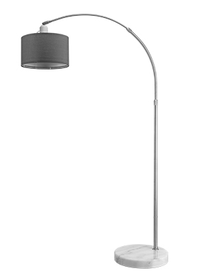 Booglamp\u0020Stoffen\u0020Kap\u0020Marmeren\u0020Voet\u0020150\u002D175cm\u0020Grijs