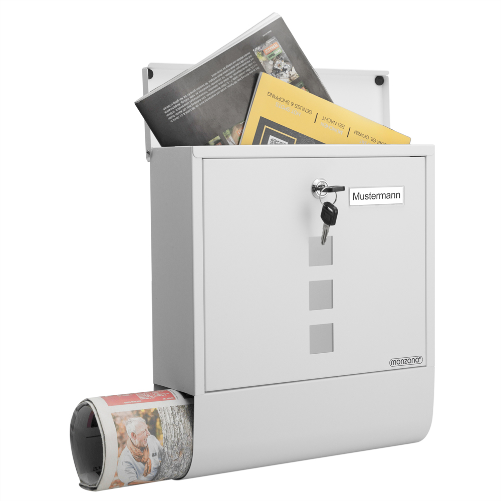 Brievenbus\u0020met\u0020krantenset\u0020wit\u002030,5x8,5x33,5cm