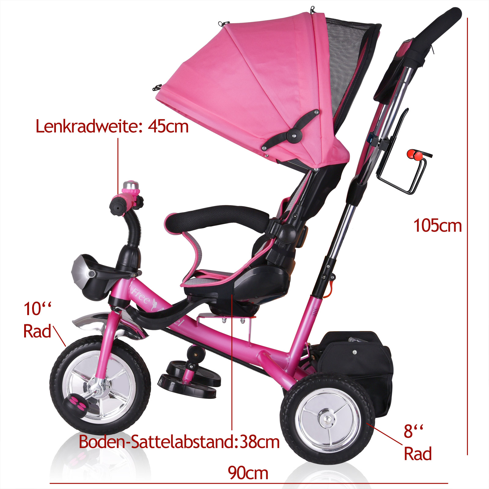 Kinderdriewieler\u0020Roze\u0020incl\u0020Dak Kinderdriewieler\u0020Roze\u0020incl\u0020Dak
