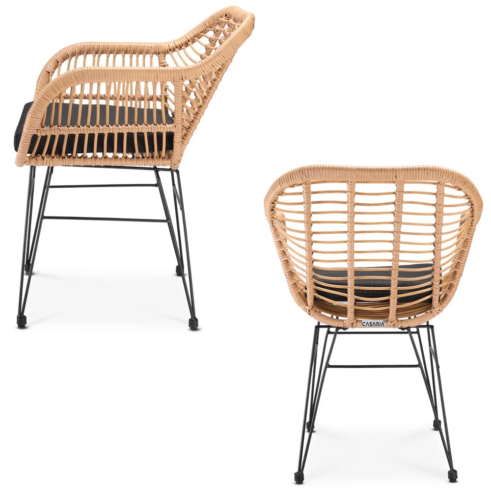 Polyrotan\u0020Tuinset\u0020Bali\u00203\u002Ddelig\u0020Natuurkleuren\u002FZwart