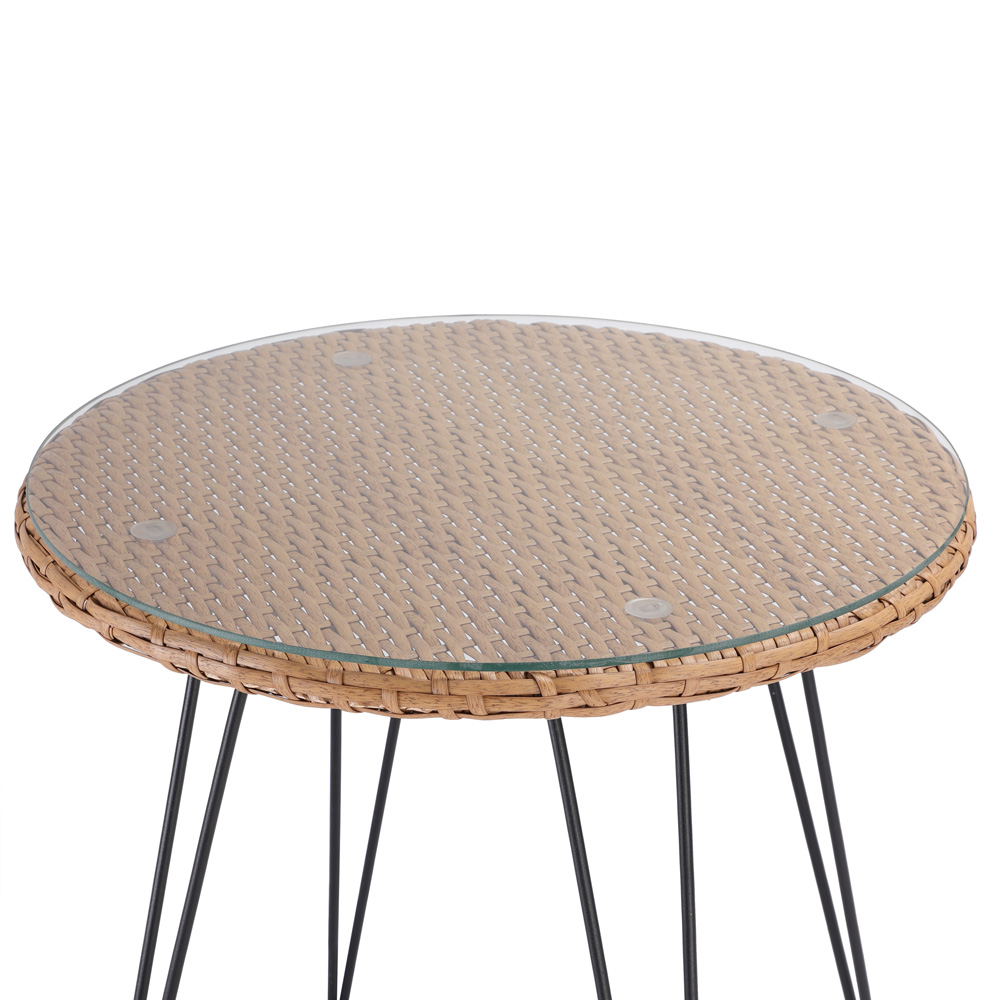Polyrotan\u0020Tuinset\u0020Bali\u00203\u002Ddelig\u0020Natuurkleuren\u002FZwart